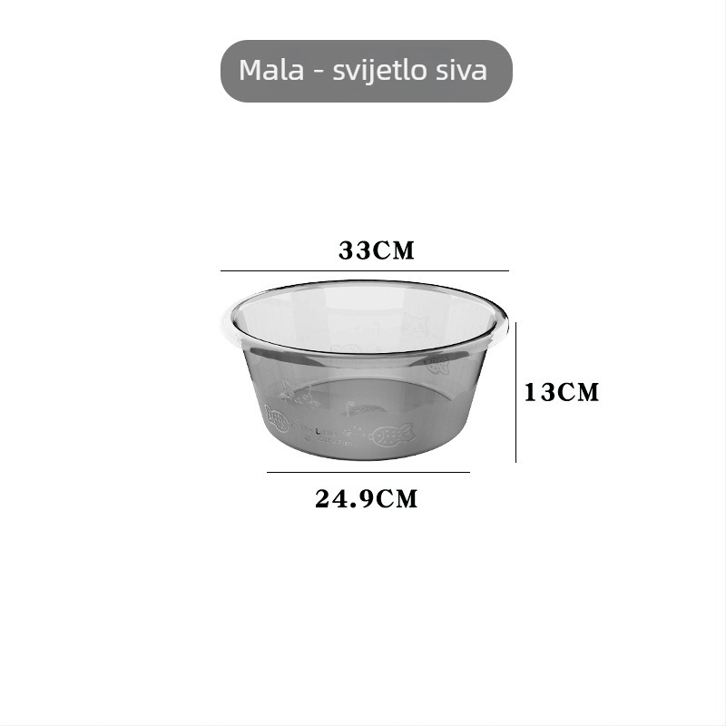Domaće plastično korito, prozirno, debelo, za pranje lica, stopala, posuđa i rublja, velike veličine
