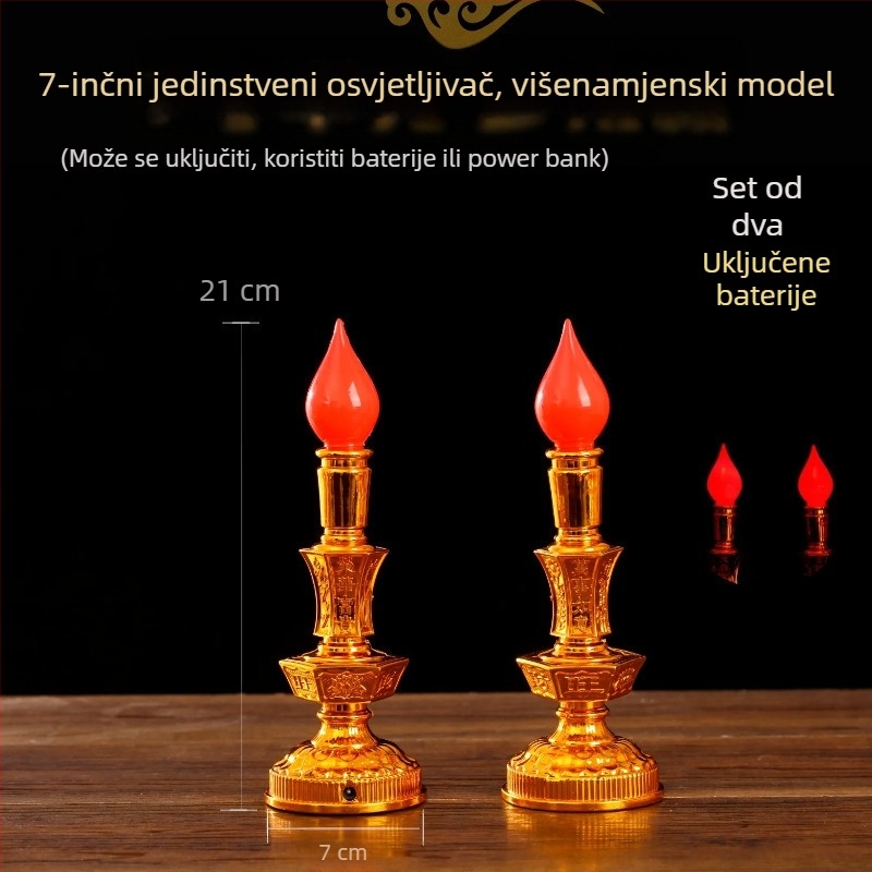 LED svijeće s imitacijom plamena, u paru, koje se njišu, kućne elektroničke svijeće s držačem