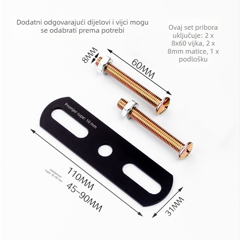 Top Valley T-oblik metalni okvir kreveta — noge kreveta u skeletnom stilu s teleskopskom podrškom
