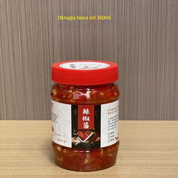 Prozirna plastična posuda za hranu s poklopcem, hermetički zatvorena, za umak od čili, 0,5 kg