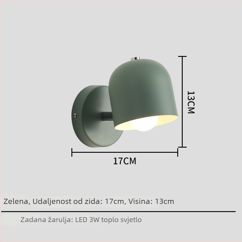 Stenska lampa za spavaću sobu i dnevni boravak, moderni minimalistički stil, macaron pastelne boje, nordijska lampa za čitanje