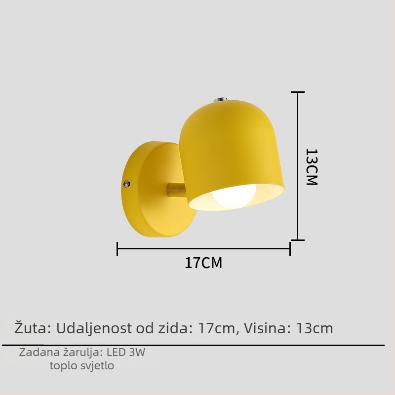 Stenska lampa za spavaću sobu i dnevni boravak, moderni minimalistički stil, macaron pastelne boje, nordijska lampa za čitanje