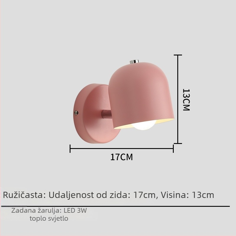 Stenska lampa za spavaću sobu i dnevni boravak, moderni minimalistički stil, macaron pastelne boje, nordijska lampa za čitanje