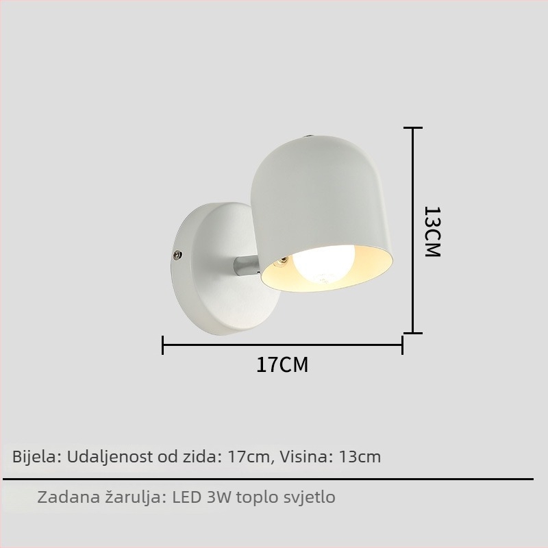 Stenska lampa za spavaću sobu i dnevni boravak, moderni minimalistički stil, macaron pastelne boje, nordijska lampa za čitanje