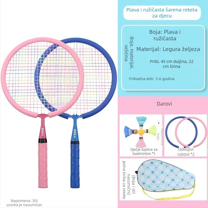 Set reketa za badminton za djecu – ultra lagan i izdržljiv, za uzrast 3–12 godina; set dviju reketa za igru roditelj-dijete