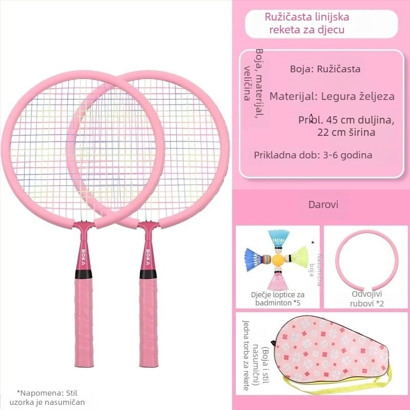 Set reketa za badminton za djecu – ultra lagan i izdržljiv, za uzrast 3–12 godina; set dviju reketa za igru roditelj-dijete