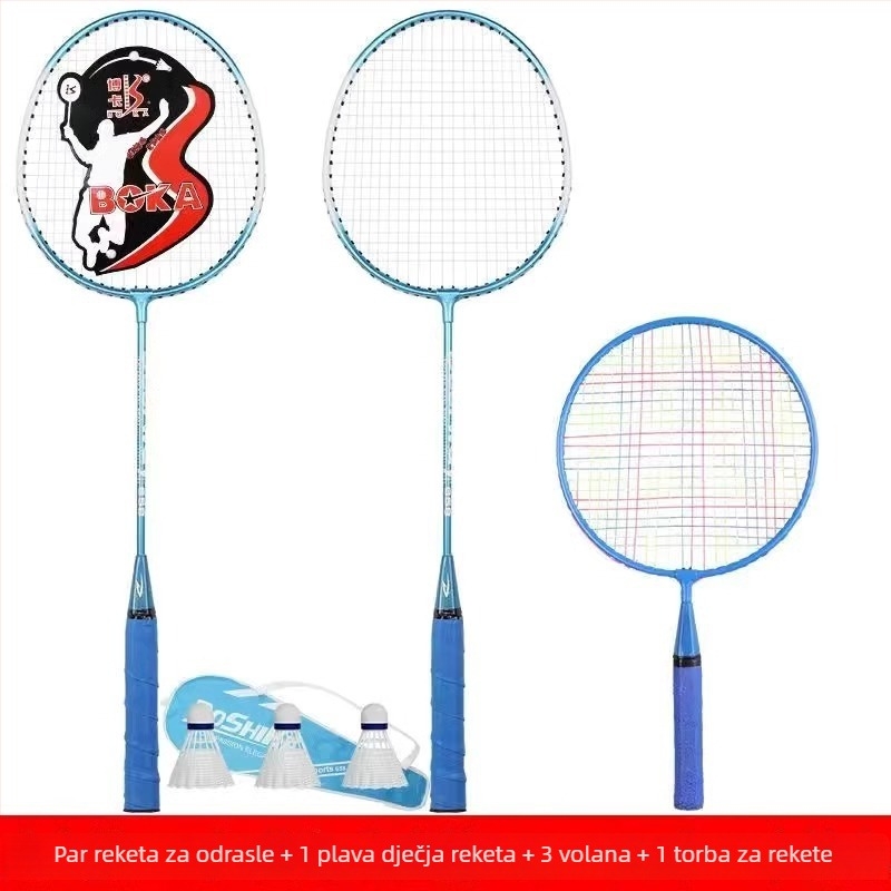 Set reketa za badminton za djecu – ultra lagan i izdržljiv, za uzrast 3–12 godina; set dviju reketa za igru roditelj-dijete