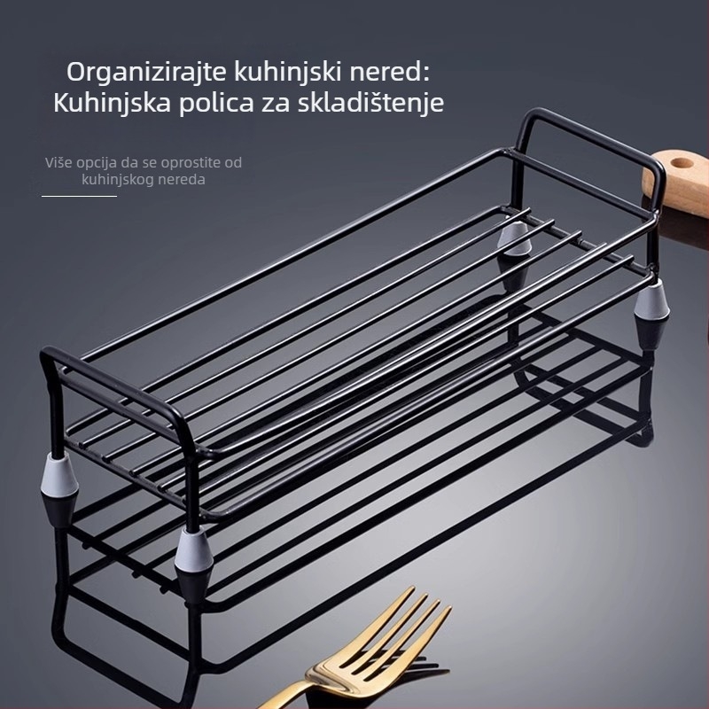 Metalni organizator za boce i posude za začine – set polica za kuhinjski stol