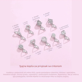 Srebrni lanac 925 s konektorom‑gumbom, jade kopča, kopča u obliku sjemena dinje i 18K zlatni privjesak