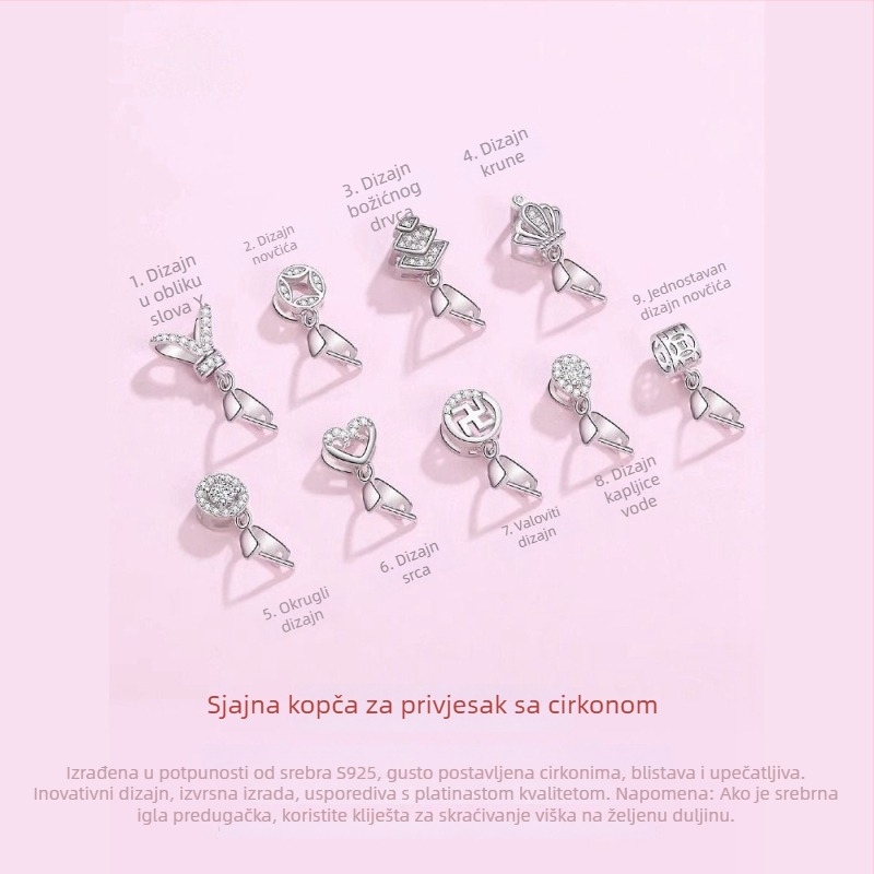 Srebrni lanac 925 s konektorom‑gumbom, jade kopča, kopča u obliku sjemena dinje i 18K zlatni privjesak