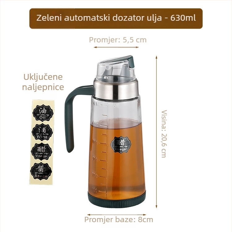Staklena bočica za ulje s raspršivačem, dvostruka namjena, mjerač, za ulje, sojin umak i ocat