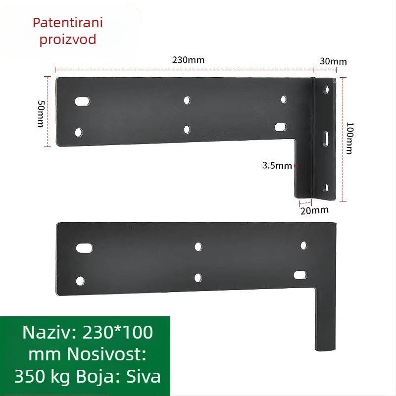 Teški viseći nosač od hladno valjanog čelika za stolne, TV, zidne i kupaonske ormariće