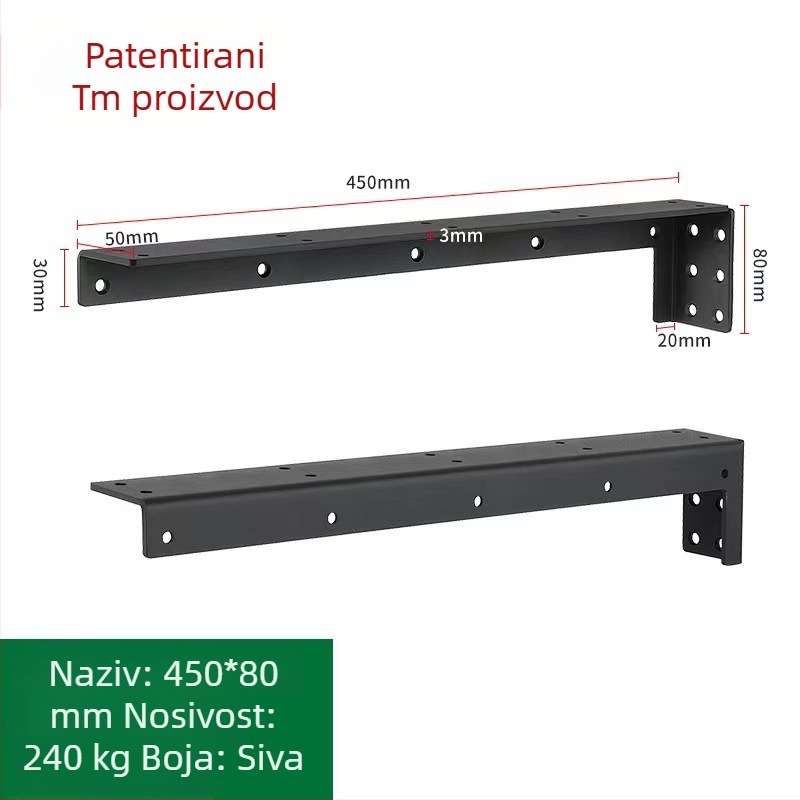 Teški viseći nosač od hladno valjanog čelika za stolne, TV, zidne i kupaonske ormariće