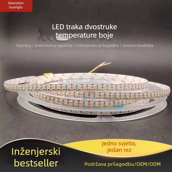 LED trak s dvostrukom temperaturom boje za garderobu i noćni ormarić, 24V, 2835 LED dioda, vodootporno ambijentalno osvjetljenje