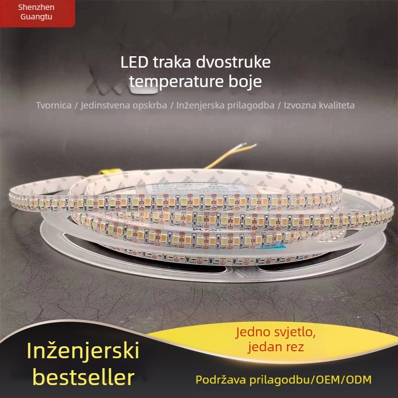 LED trak s dvostrukom temperaturom boje za garderobu i noćni ormarić, 24V, 2835 LED dioda, vodootporno ambijentalno osvjetljenje