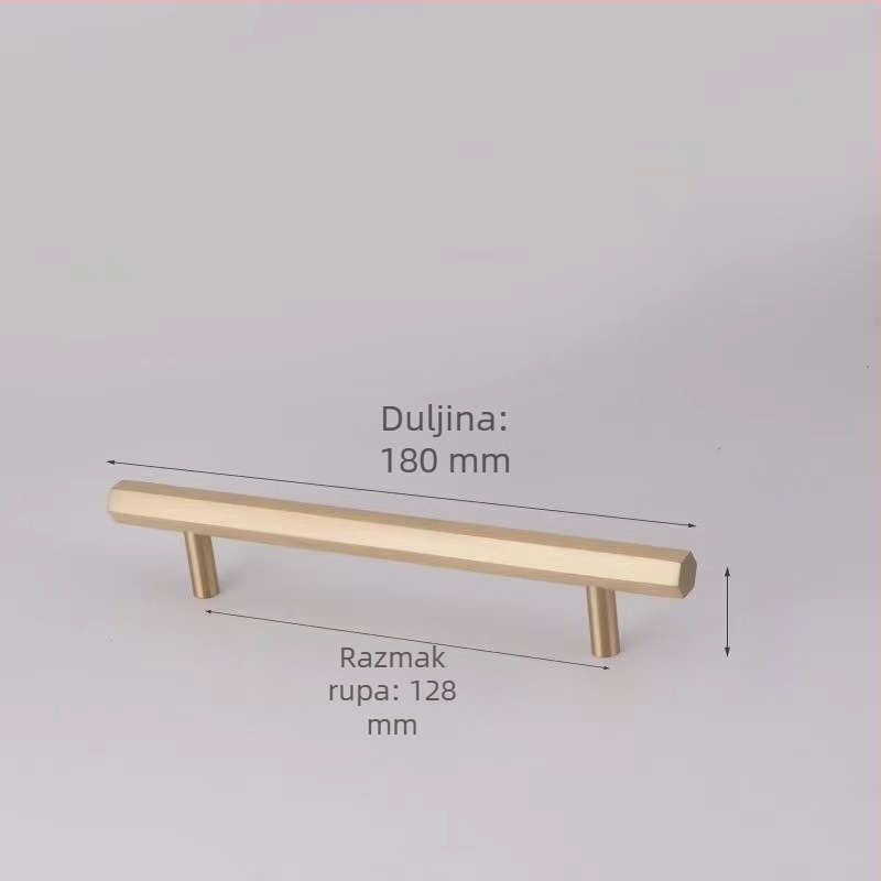 Ručka od mesinga za ormarić, novi kineski stil, šestougaoni dizajn