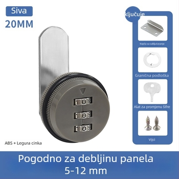Brava za ladicu s kodom, brava za ormar za dokumente, brava za električni ormar, brava za poštanski sandučić, brava od cinkovog legura s cam mehanizmom, mehanička brava s kodom