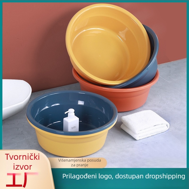 Velika debela mat plastna misa za kućnu upotrebu – pogodna za domove studenata, višestruka upotreba za pranje povrća, rublje i pranje stopala