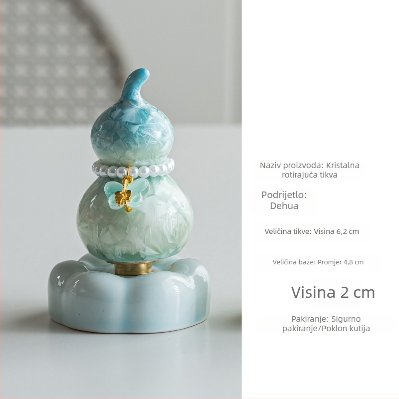 Ručno izrađeni keramički Tea Pet: rotirajuća ukrasna tikva s kristalnom glazurom