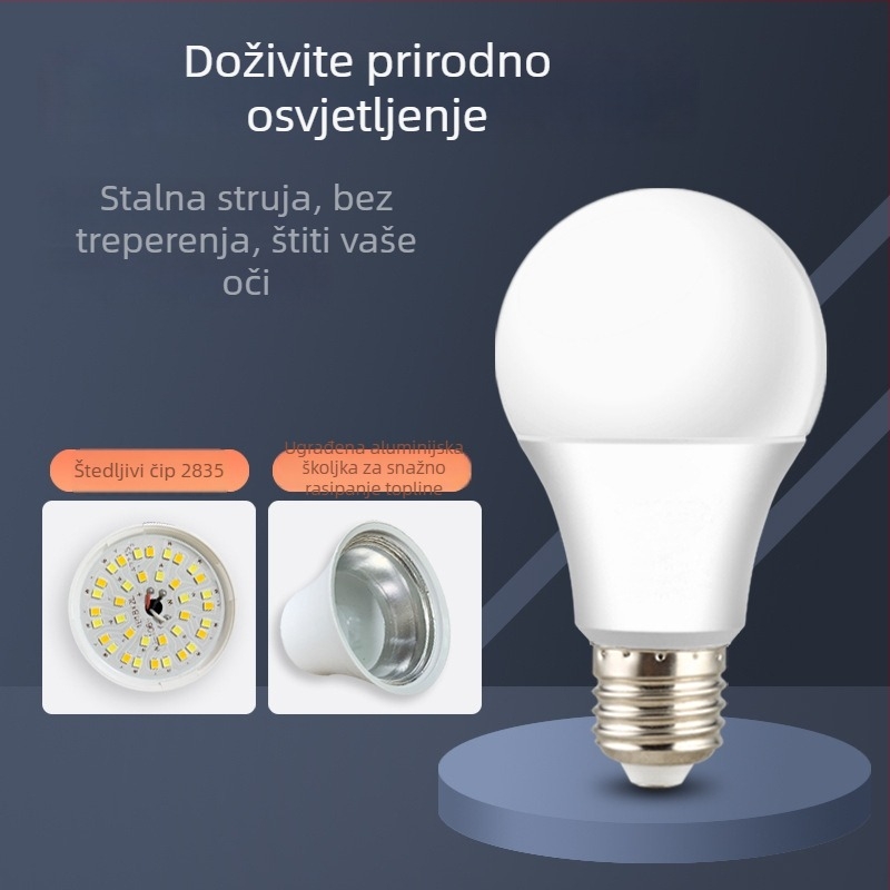 LED žarulja E27 s tri boje svjetla i regulacijom jačine, aluminijsko kućište s plastičnim premazom, 1800 lm, 220V, CRI 80, PF 0.7