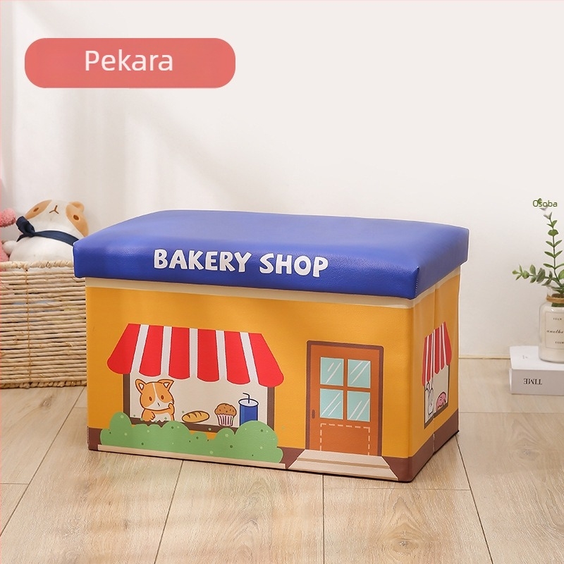 Pojačana pravokutna dječja stolica za pohranu igračaka, višenamjenski spremnik