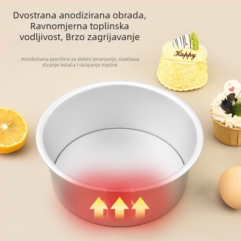 Kalup za chiffon tortu s odvojivim dnom, 4/6/8 inča, aluminijska legura