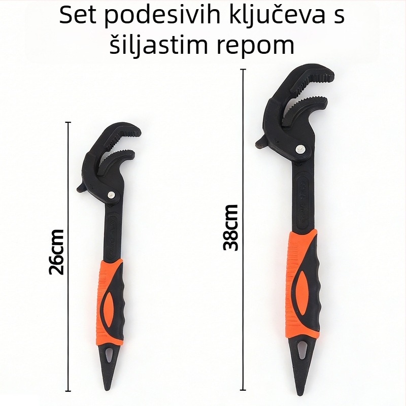 Industrijsko razine univerzalni podesivi ključ 15–22 mm za kupaonicu, alat za popravak cijevi i slavine, višenamjenski