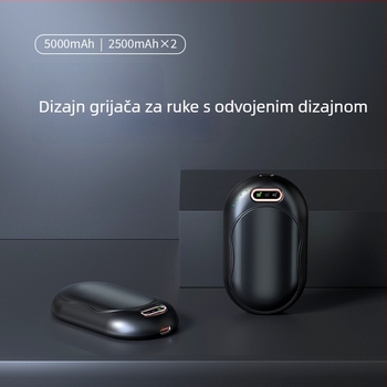 2025 Mini ručni grijač s magnetskim odjeljivim dizajnom i kompaktnom LED svjetiljkom, punjivi