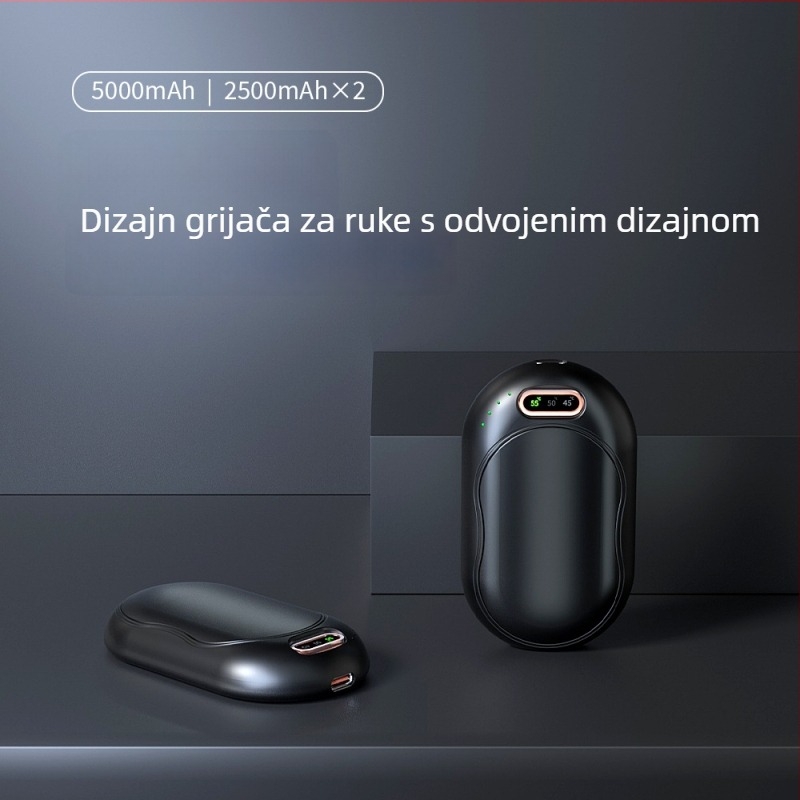 2025 Mini ručni grijač s magnetskim odjeljivim dizajnom i kompaktnom LED svjetiljkom, punjivi