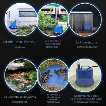 Podvodna pumpa za akvarij s donjim usisom, tiha cirkulacija i filtracija vode