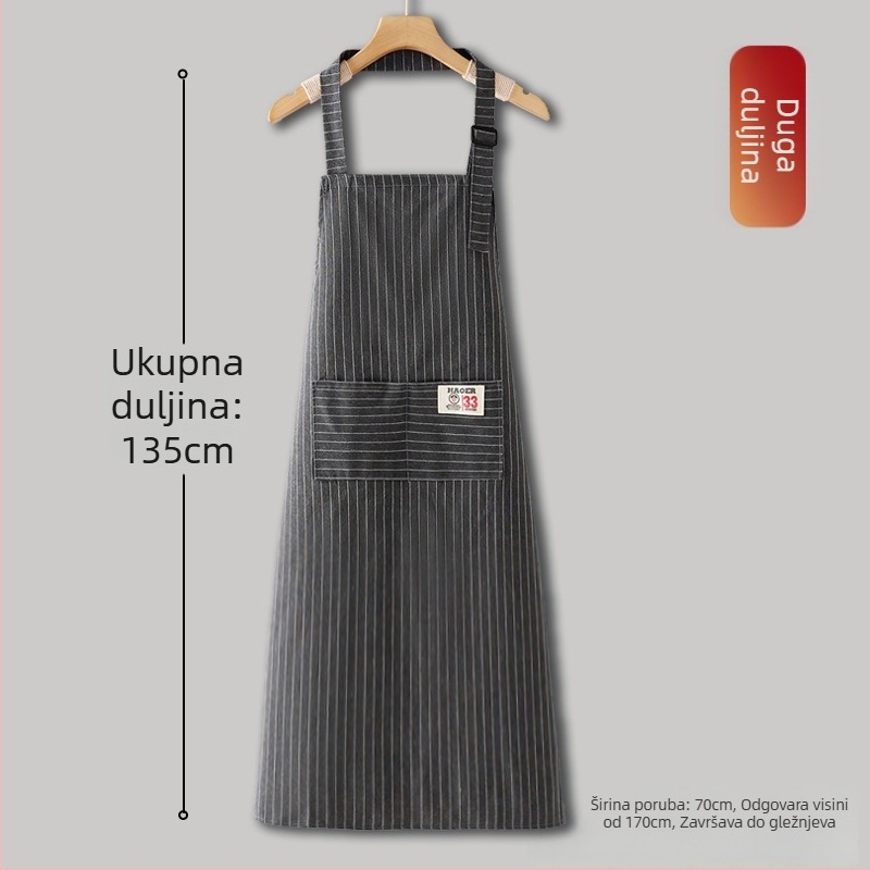 Muški radni fartun za kuhinju, catering i kućnu upotrebu, prozračan, produžena duljina, novi model 2026.
