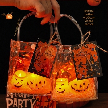 Noćna lampica s bundevom za Halloween, mini lampica, prijenosni poklon za djecu i djevojčice, dekoracija za spavaću sobu