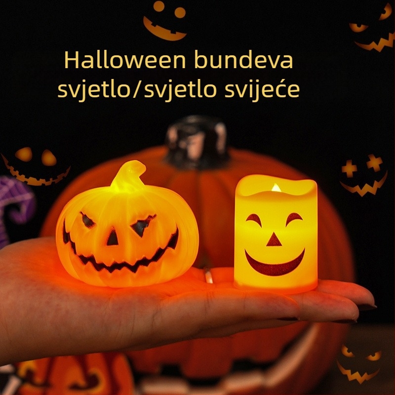 Noćna lampica s bundevom za Halloween, mini lampica, prijenosni poklon za djecu i djevojčice, dekoracija za spavaću sobu