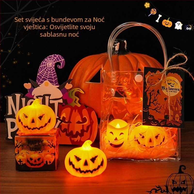 Noćna lampica s bundevom za Halloween, mini lampica, prijenosni poklon za djecu i djevojčice, dekoracija za spavaću sobu
