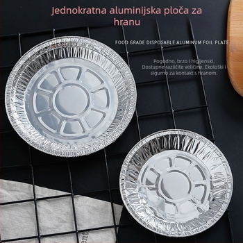Kružna jednokratna posuda od aluminijske folije za fritezu na zrak, debeli aluminijski list, otporan na visoke temperature, za pečenje.