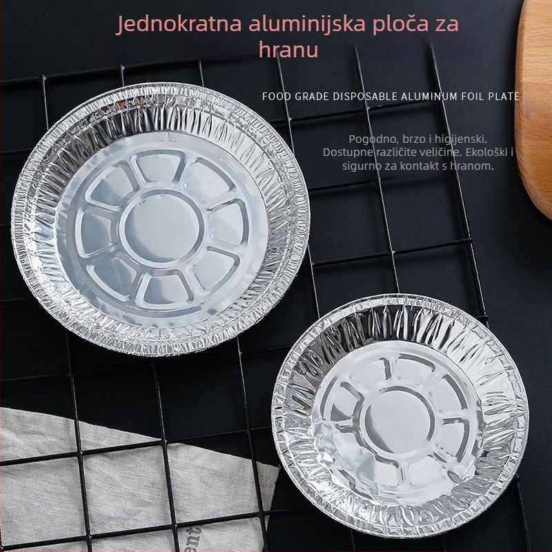Kružna jednokratna posuda od aluminijske folije za fritezu na zrak, debeli aluminijski list, otporan na visoke temperature, za pečenje.