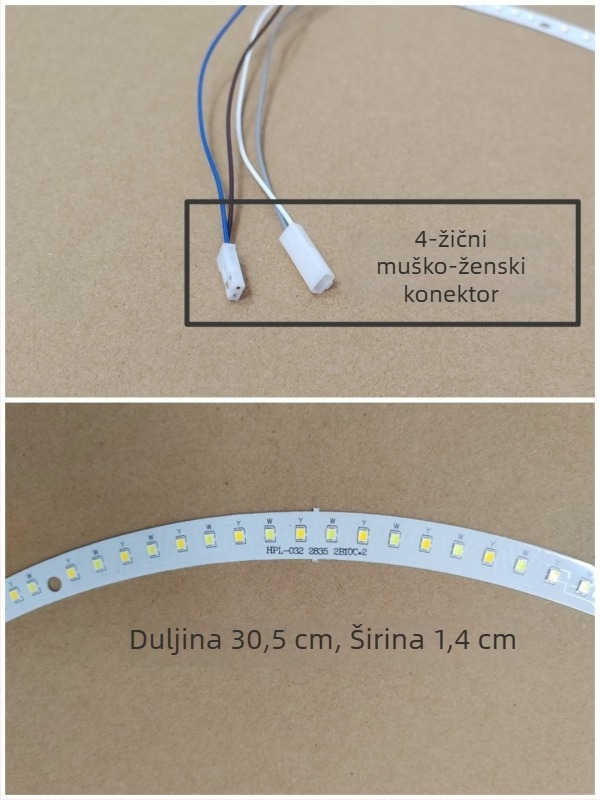 Okruglo svjetlo s ventilatorom za strop i zakrivljenim LED izvorom, muški i ženski utikač, 1-4 uz upravljač, stropni komplet, trobojni dimabilni LED