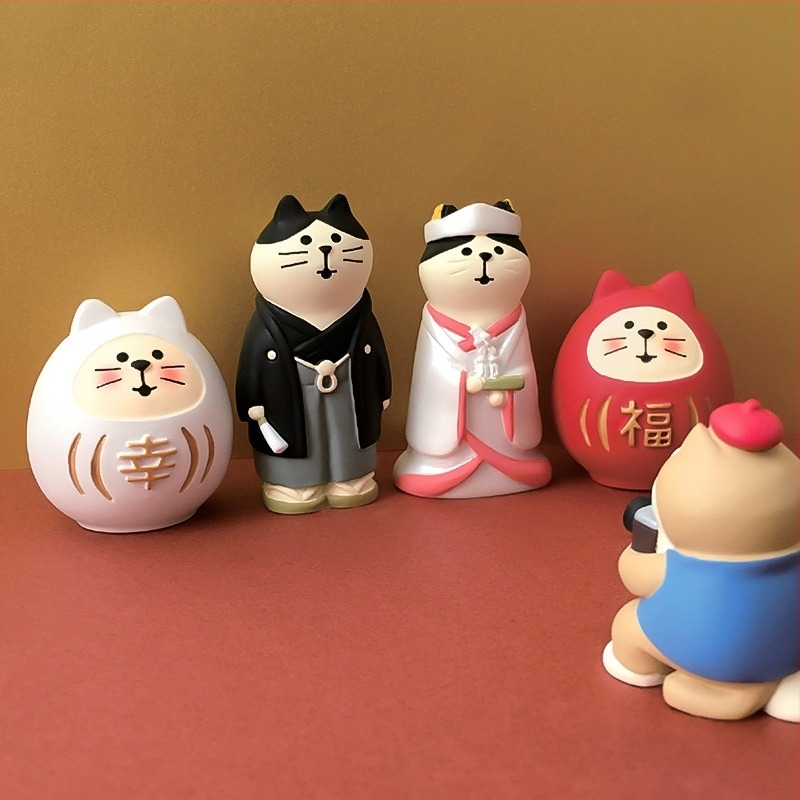Japanska mačka ZAKKA – ukras od smole za tortu, mala dekoracija