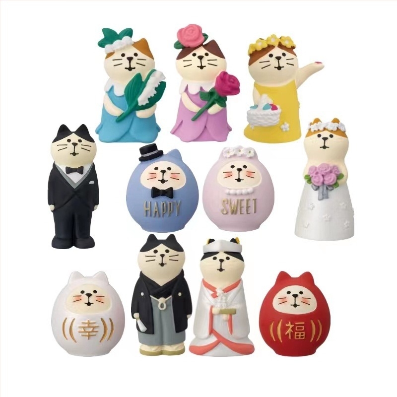 Japanska mačka ZAKKA – ukras od smole za tortu, mala dekoracija