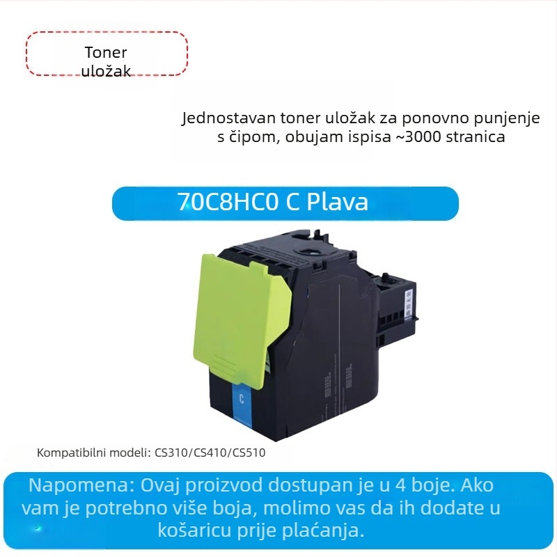 Lexmark CS310/CS410 boja laserska toner kazeta, model 70C8HK0 s čipom