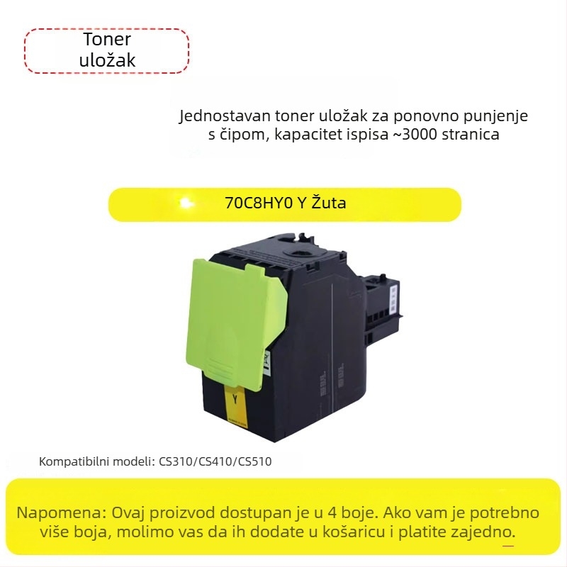 Lexmark CS310/CS410 boja laserska toner kazeta, model 70C8HK0 s čipom