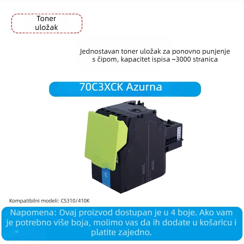 Lexmark CS310/CS410 boja laserska toner kazeta, model 70C8HK0 s čipom