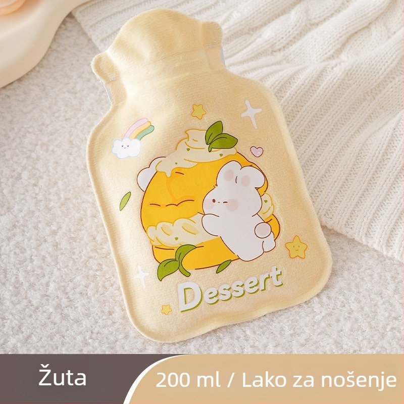 Dječja mala pliš boca za vruću vodu – sladak crtić dizajn, grije ruke i trbuh, napunjena vodom