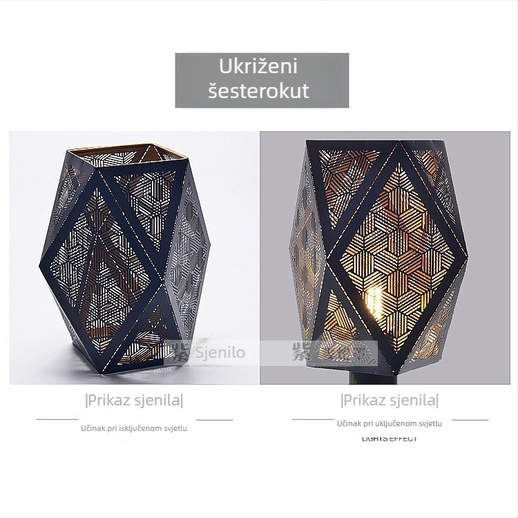 Metalni abažur za lampu s laserskim rezom i šupljim uzorkom – željezni dekorativni dodatak za abažur
