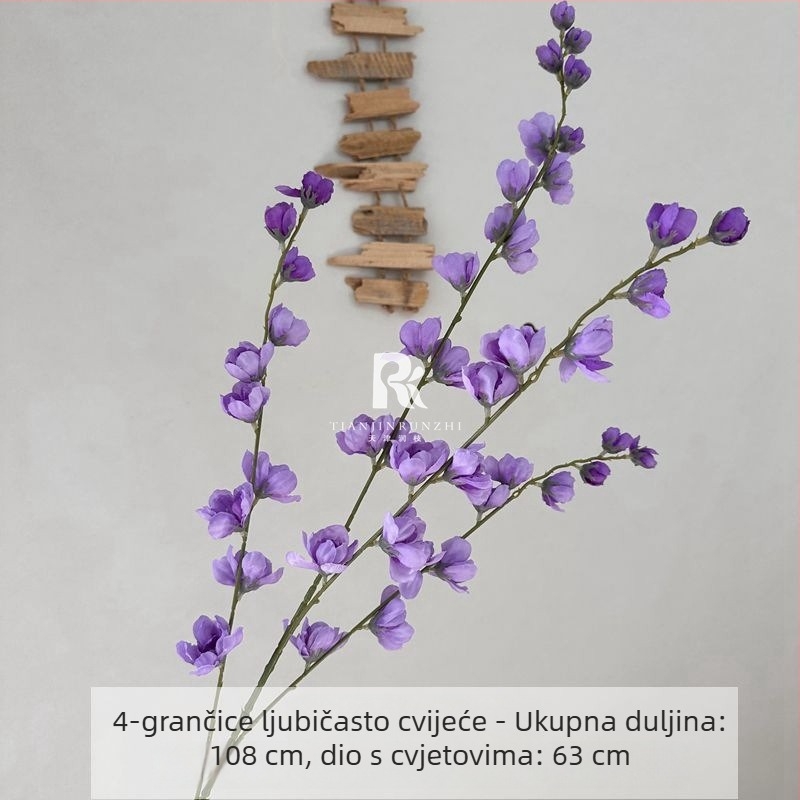 Umjetni cvjetovi za vjenčanje – visoki grančasti cvjetovi s ljubičastim delphinijem za svadbenu dvoranu, ukrašavanje prolaza i rekvizite za fotografije