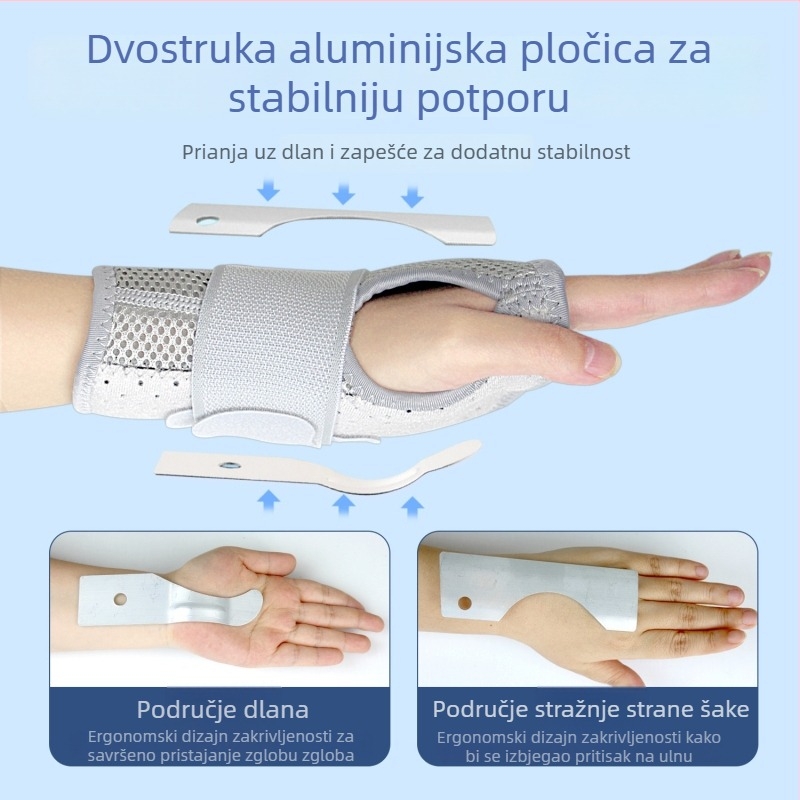Zglobni štitnik s čeličnom pločom, podrška tetiva i zgloba, narukvica za zglob, unisex