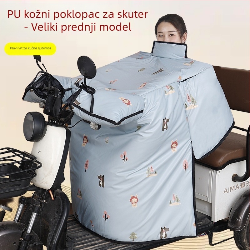 PU kožni pokrov za električni tricikl, dvostruki, navlaka otporna na vjetar sa zimskom flis podstavom, debeli i vodootporni