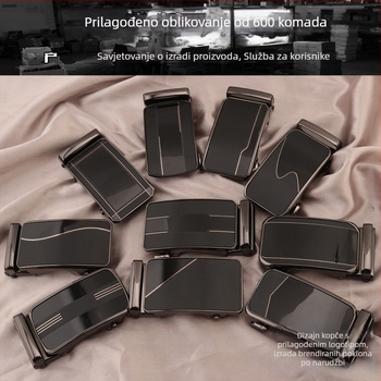 Muška automatska kopča za kaiš s gumom i opružnim mehanizmom, kvadratna glava od legure, poslovni stil