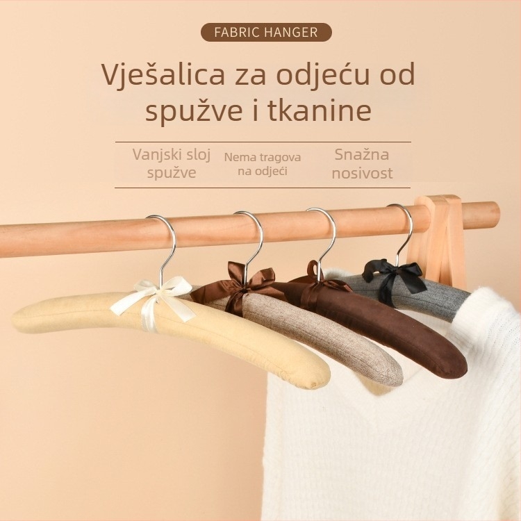 Vješalice prekrivene tekstilom i s neskliznim dizajnom ramena, za kućnu upotrebu i trgovine odjećom, idealno za vjenčane haljine