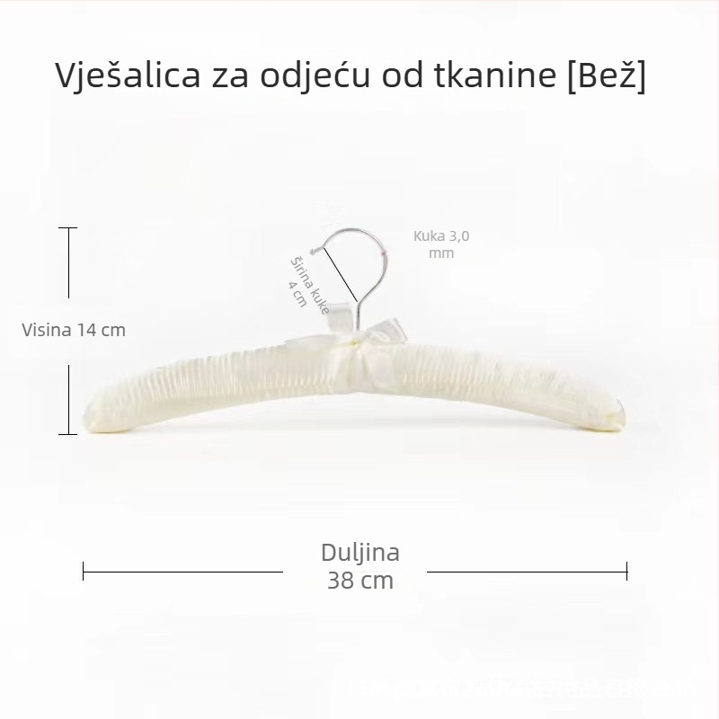 Vješalice prekrivene tekstilom i s neskliznim dizajnom ramena, za kućnu upotrebu i trgovine odjećom, idealno za vjenčane haljine